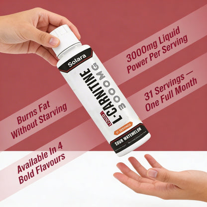 Solara™ L-Carnitine 3000mg Liquid Fast Absorbing Energy & Fat Metabolism Support